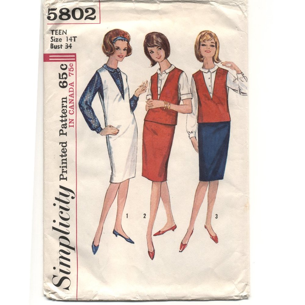 1960s Jumper Sewing Pattern - Simplicity 5802